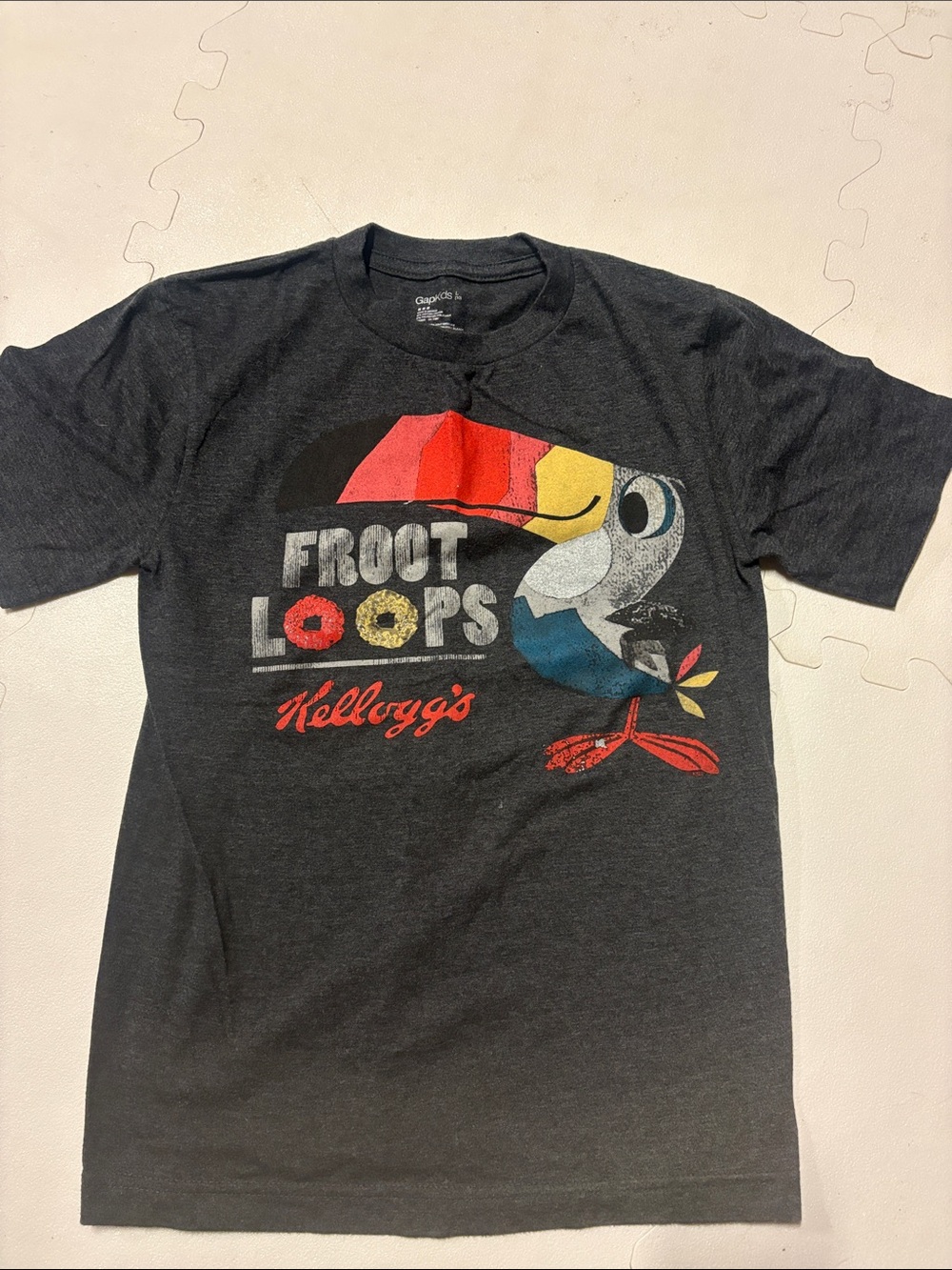 GAP Charcoal Graphic Tee with Colorful Toucan